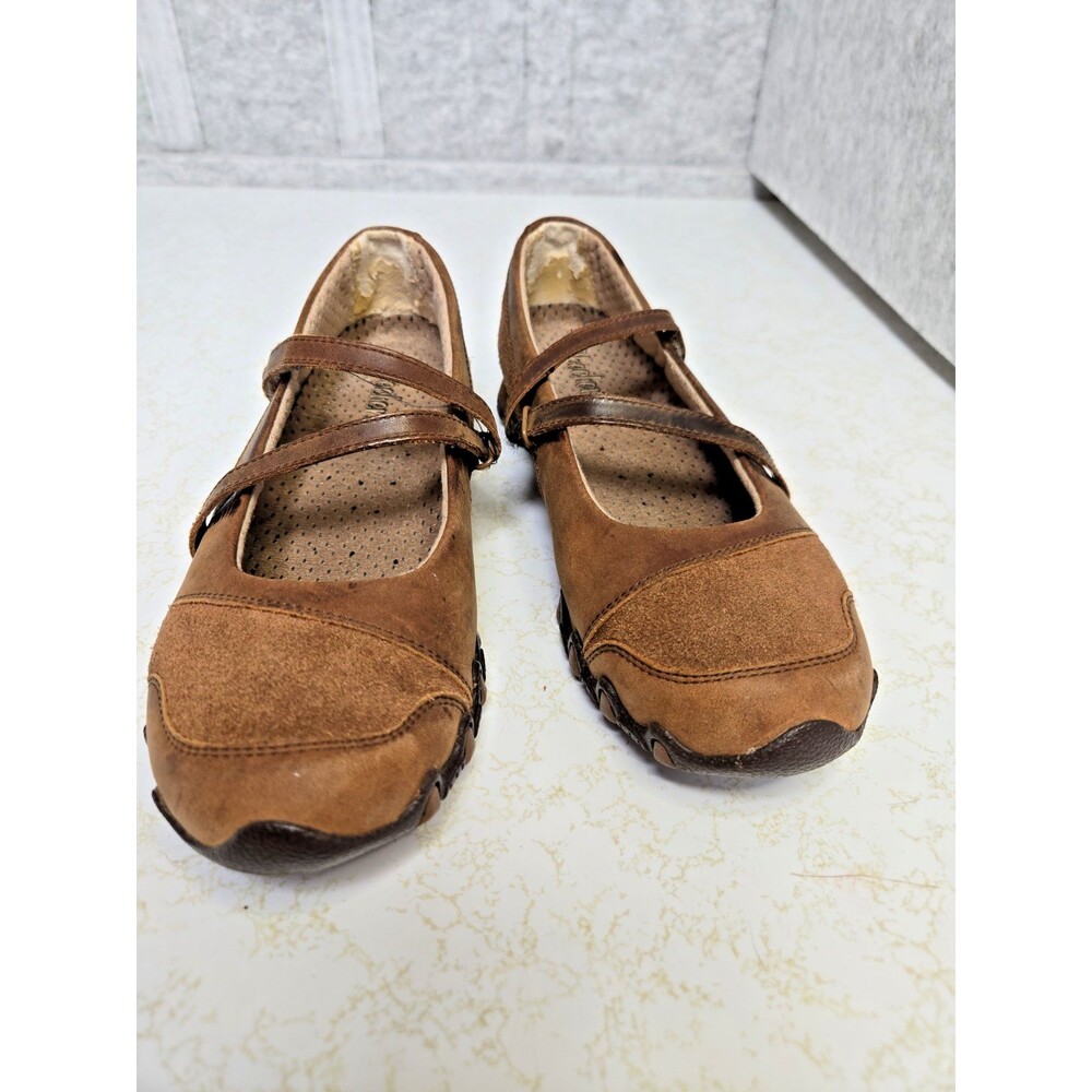 SKECHERS Brown Leather Mary Jane Casual Shoes 6.5 Good Condition